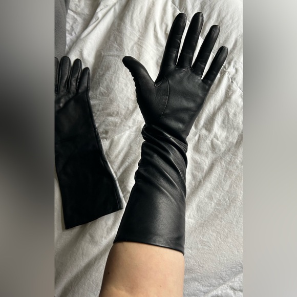 Worthington long black leather gloves XL - Picture 6 of 6